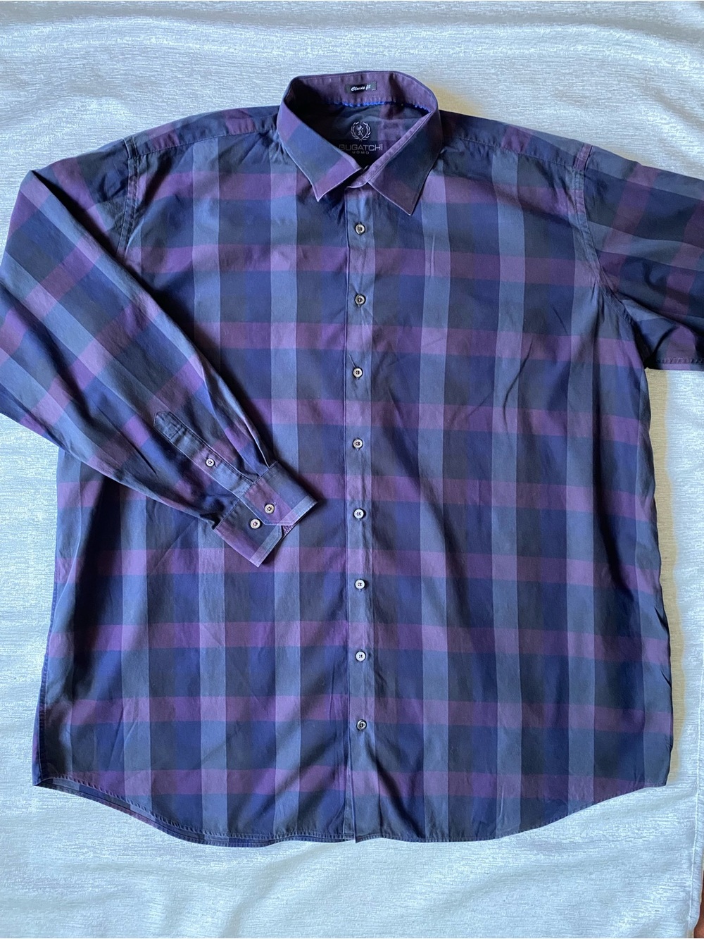 Bugatchi Uomo Men's Plaid Button Down Shirt 100% Cotton